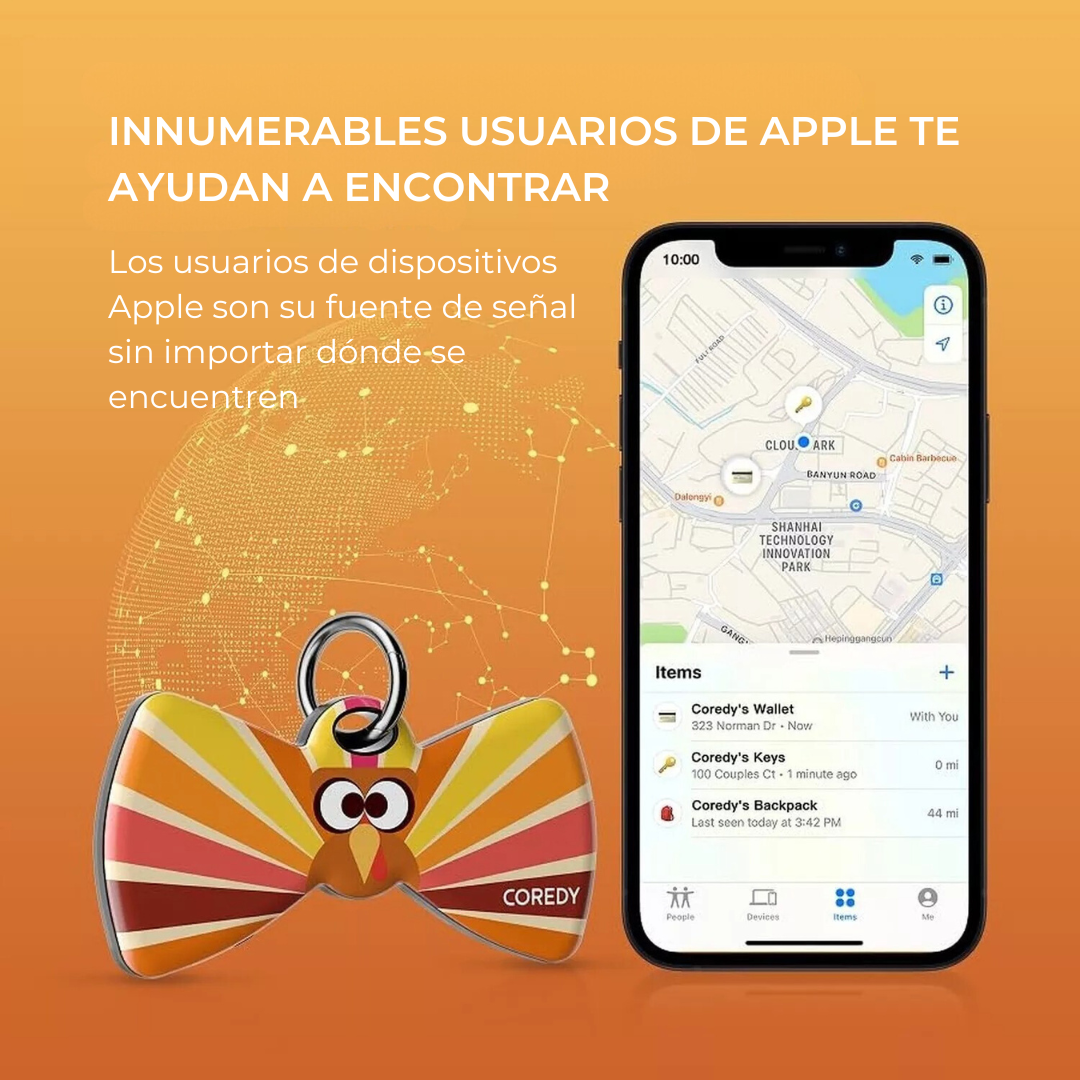 Rastreador Bluetooth Coredy, funciona con Apple Find My (solo iOS)