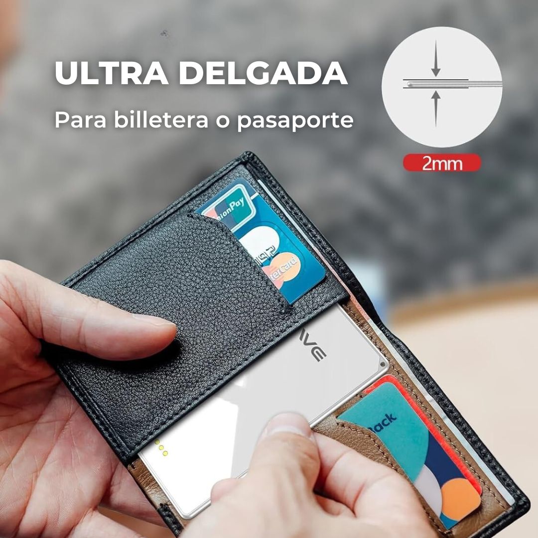 Rastreador recargable HIWE tipo tarjeta compatible con Find My de Apple (iOS)