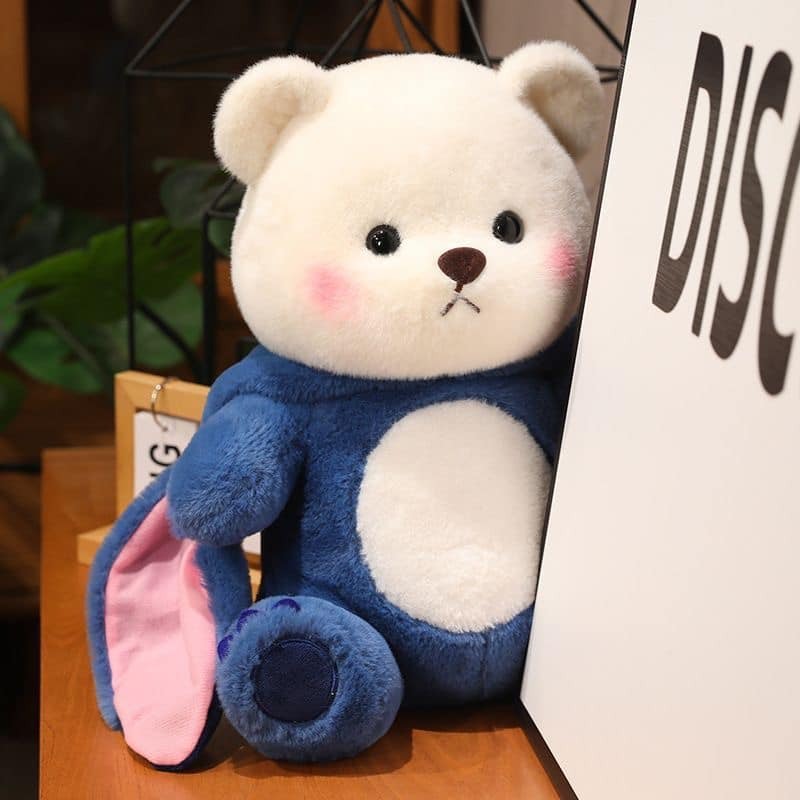 Peluche oso con disfraz de Stich y Lotso con capucha extraíble