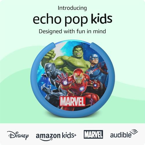 Parlante Alexa Echo Pop Kids Amazon Diseñado para Niños (Marvel)