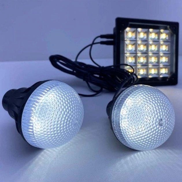 Set lampara + 2 focos con panel solar