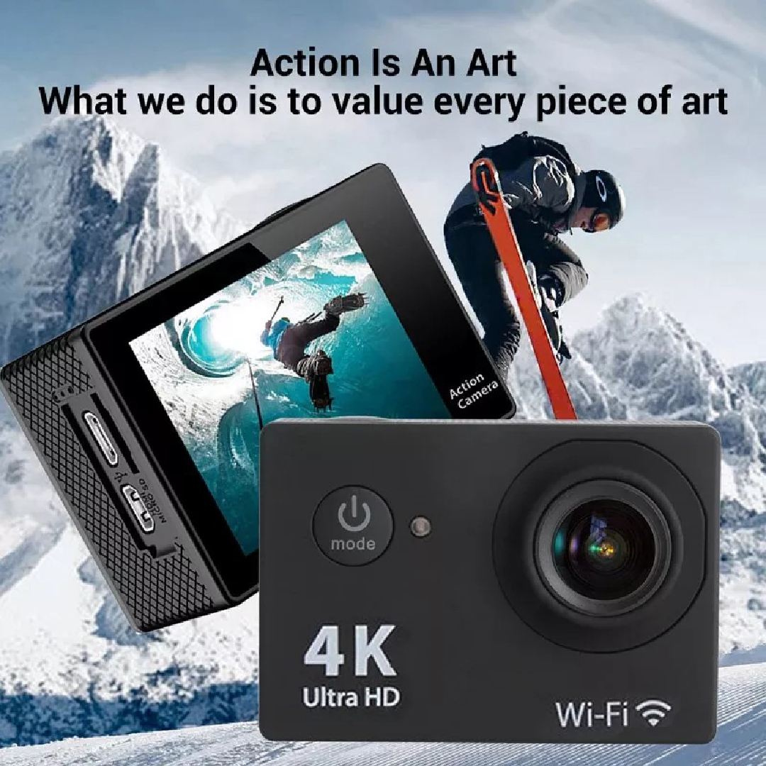 Cámara deportiva 4K Wifi 1080P HD sumergible con accesorios