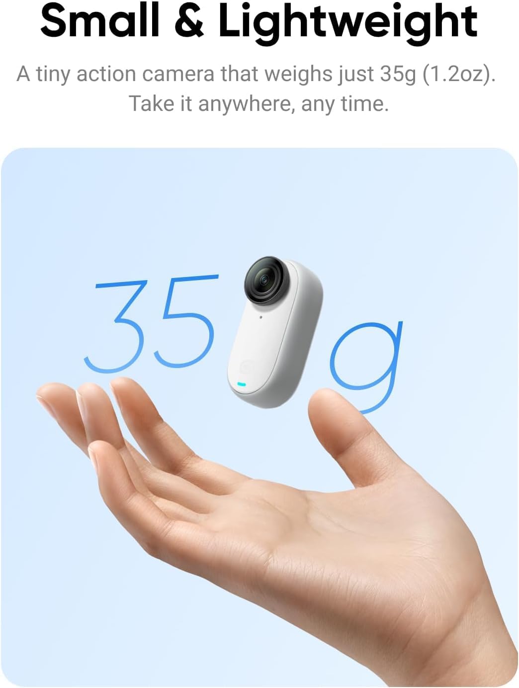 Mini Cámara de acción sumergible Insta 360 GO3 con 64GB kit completo con selfie stick