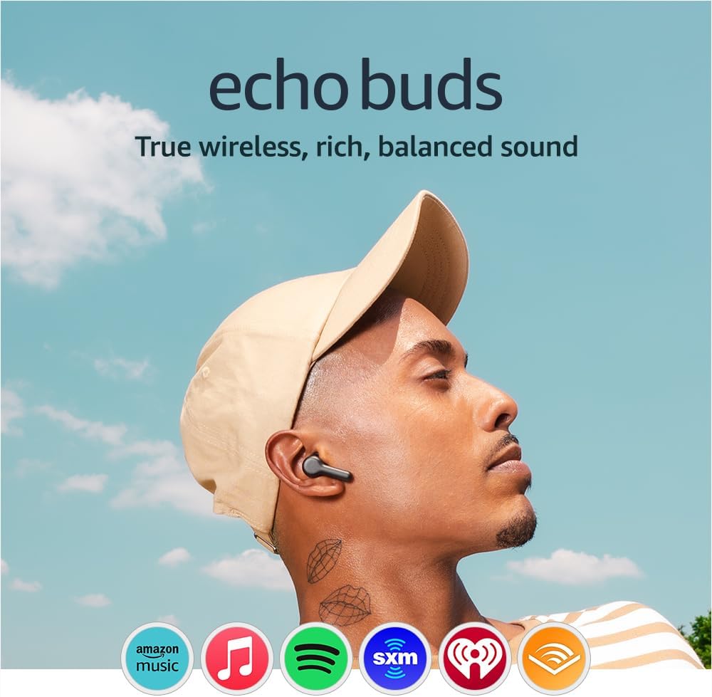 Audífonos Echo Buds (3rd Gen) Amazon, Bluetooth 5.2 con Asistente Alexa