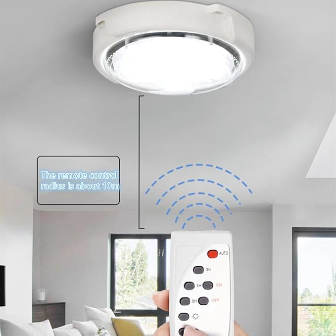 Lampara circular led con panel solar 50W + CONTROL
