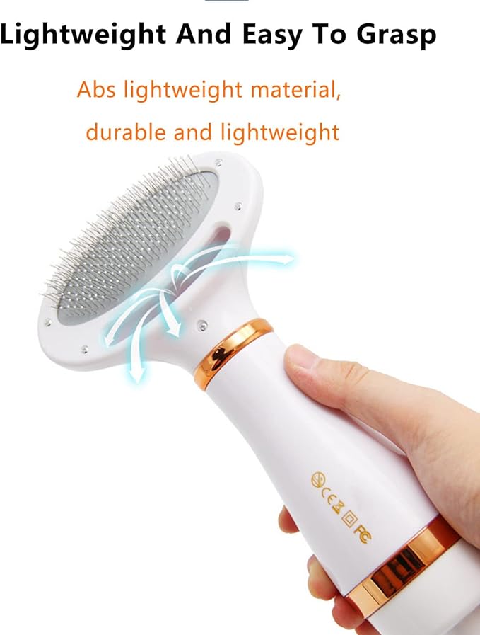 Secador de peines para mascotas soplado 2 en 1, portátil