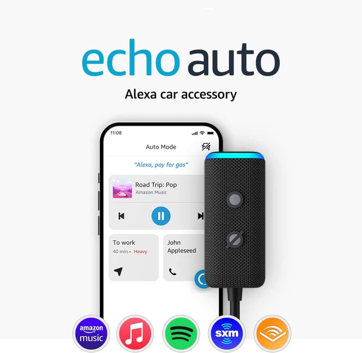 Amazon Asistente Echo Auto (2rd Gen) Lleva a Alexa en tu vehículo