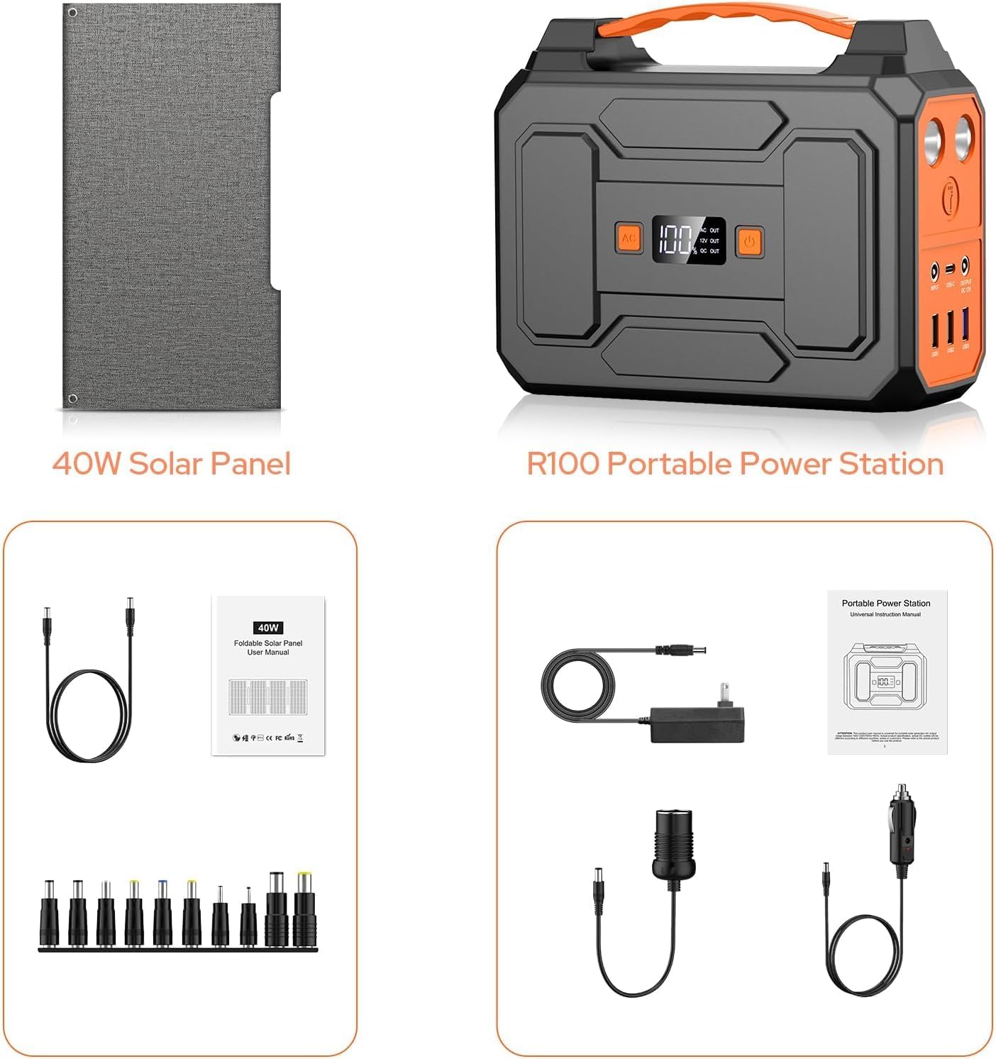 Estación de energía portátil de 60000mAh con panel solar 40W