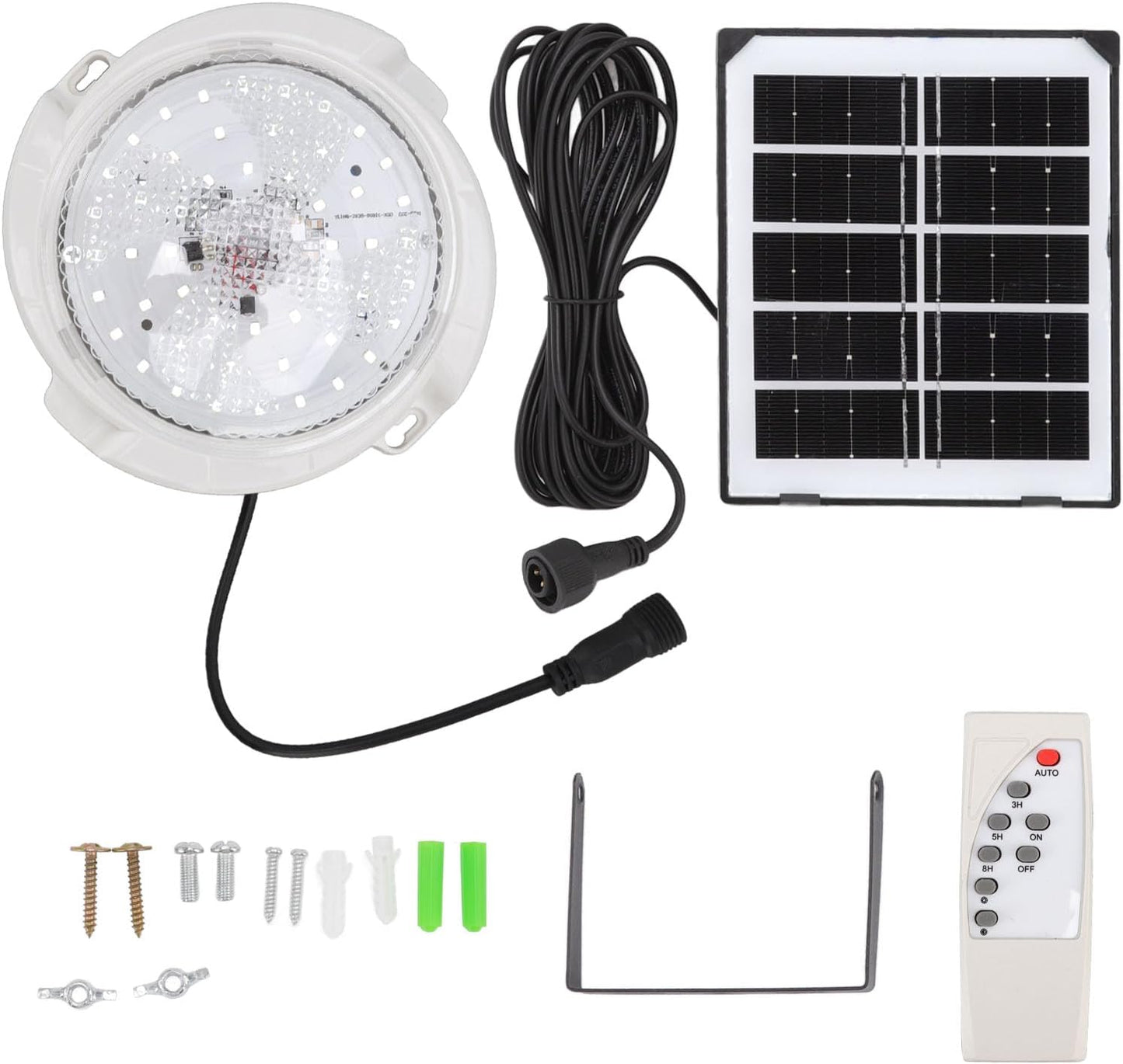 Lampara circular led con panel solar 50W + CONTROL