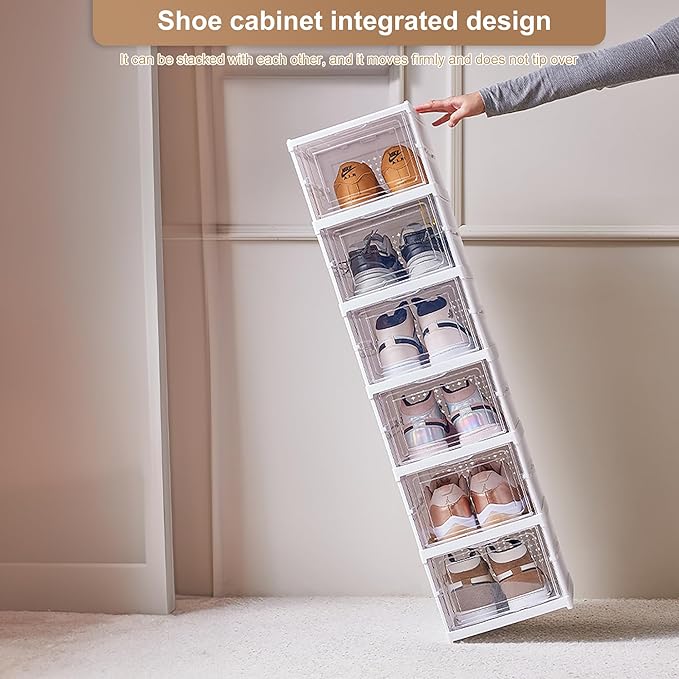 Estante zapatera plegable con tapa 6 pisos 105x26x35CM