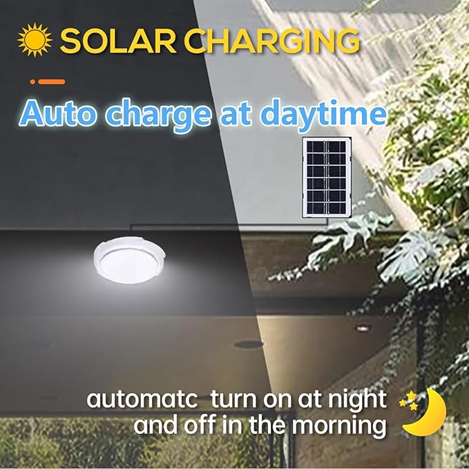 Lampara circular led con panel solar 50W + CONTROL