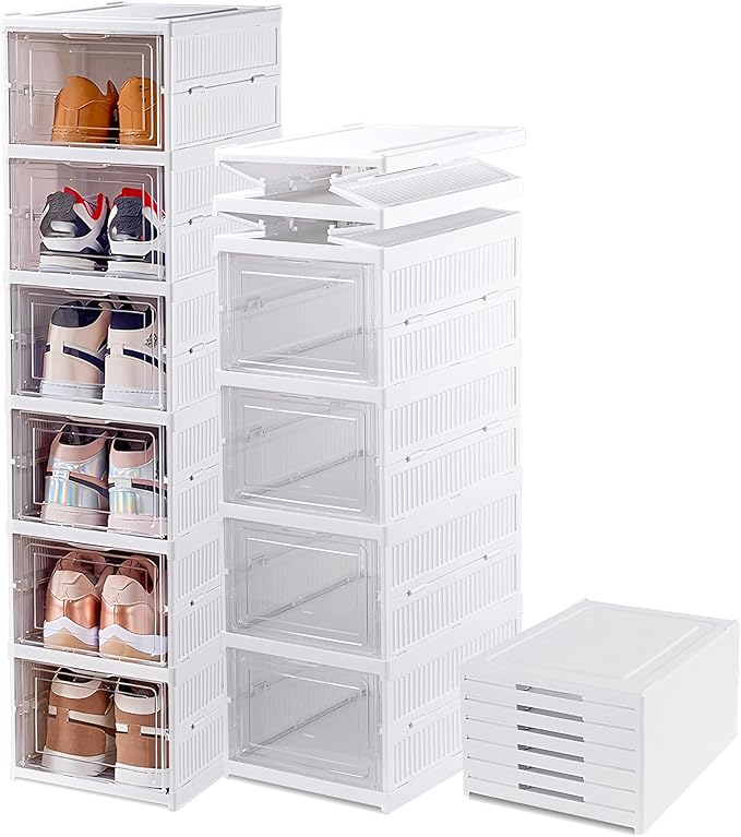 Estante zapatera plegable con tapa 6 pisos 105x26x35CM