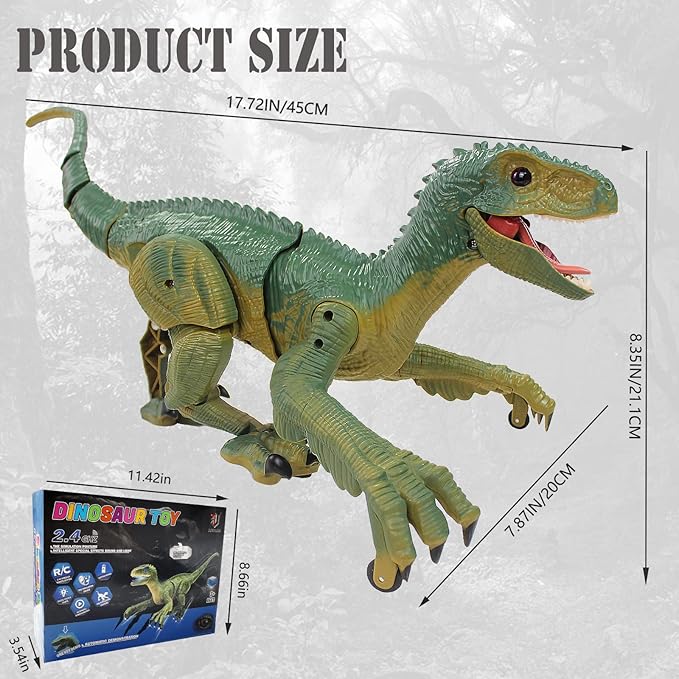 Juguete dinosaurio recargable a control remoto - velociractor