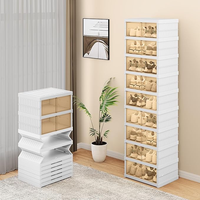 Estante Zapatera Plegable Con Tapa 2 Pares - 6 Pisos 106x44x35CM