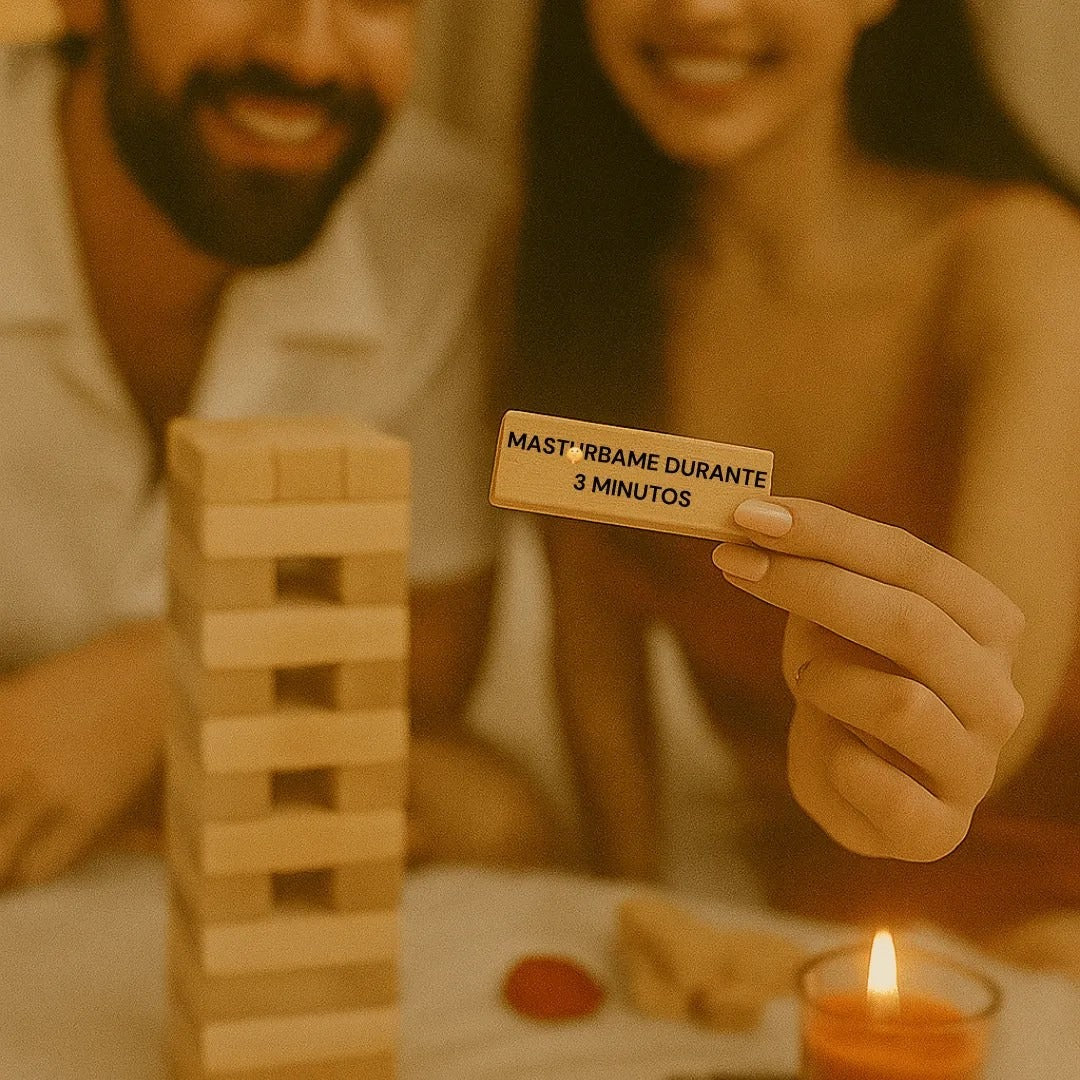 Jenga de 51 bloques y un vaso, Torre de Shots – Parejas +18