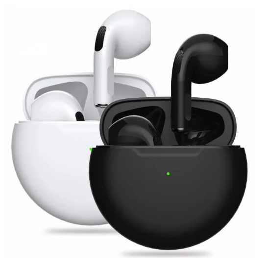 Audífono bluetooth airpods pro 6 con sonido estéreo y diseño ergonómico