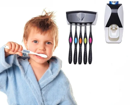 Dispensador de pasta dental y más porta cepillos para un baño ordenado y práctico