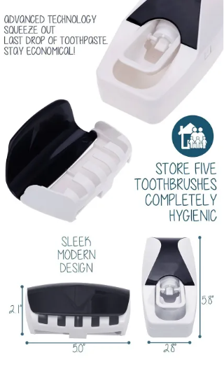 Dispensador de pasta dental y más porta cepillos para un baño ordenado y práctico