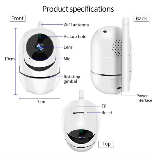 Cámara de seguridad wifi 1 antena con giro de 350° vigilancia remota