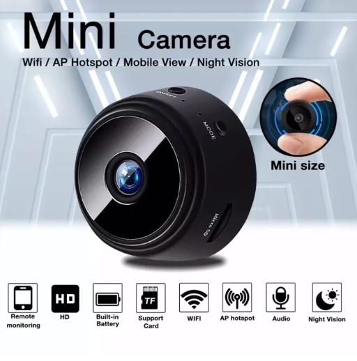 Mini cámara espía wifi redonda recargable vigilancia encubierta