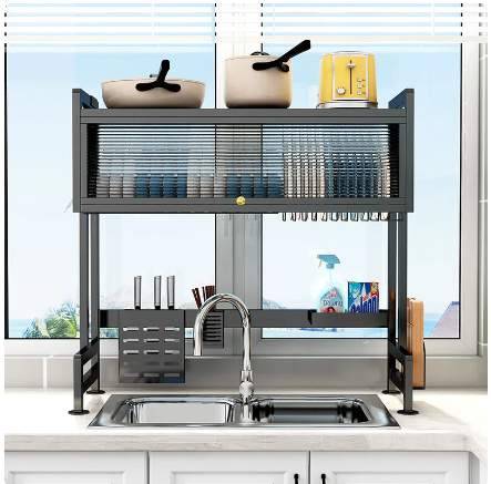 Platero con tapa lavado dish rack 2 pozos 80x85CM