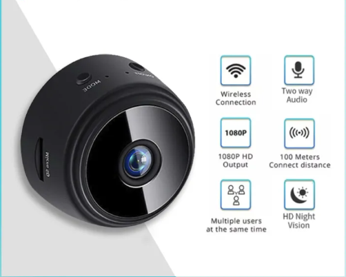 Mini cámara espía wifi redonda recargable vigilancia encubierta