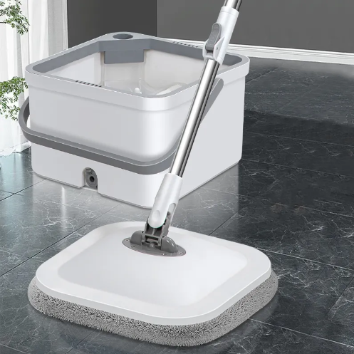 Trapeador plano giratorio con cubo de separación de agua limpia y aguas residuales