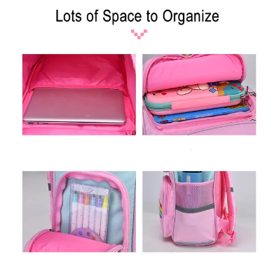 Mochila escolar espaciosa y divertida con diseños para niños y niñas