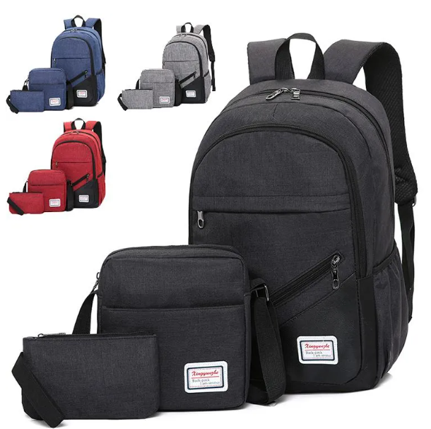 Mochila 3 en 1 para oficina o estudios incluye bolso y cartuchera