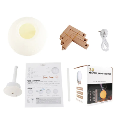 Difusor diseño inspirado en la luna humidificador de ambiente con 3 tonos de luz