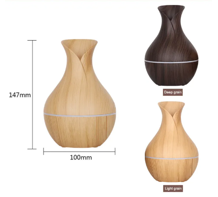 Difusor de aroma jarrón con diseño de madera capacidad de 130ml