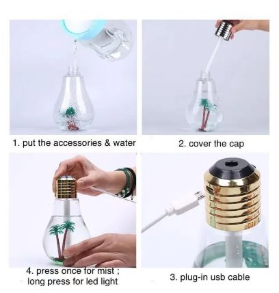 Difusor de aroma en forma de foco transparente capacidad de 400ml