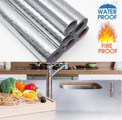 Aluminio papel adhesivo para cocina protección para mesones paredes y muebles