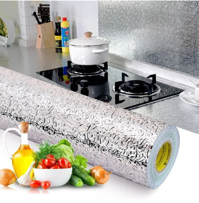 Aluminio papel adhesivo para cocina protección para mesones paredes y muebles