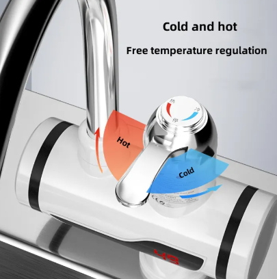 Grifo eléctrico para agua fría y caliente diseño elegante y funcionamiento de calidad