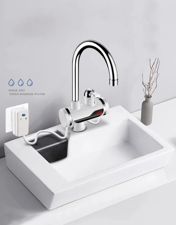 Grifo eléctrico para agua fría y caliente diseño elegante y funcionamiento de calidad