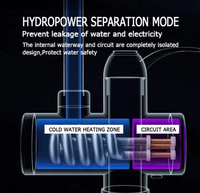 Grifo eléctrico para agua fría y caliente diseño elegante y funcionamiento de calidad