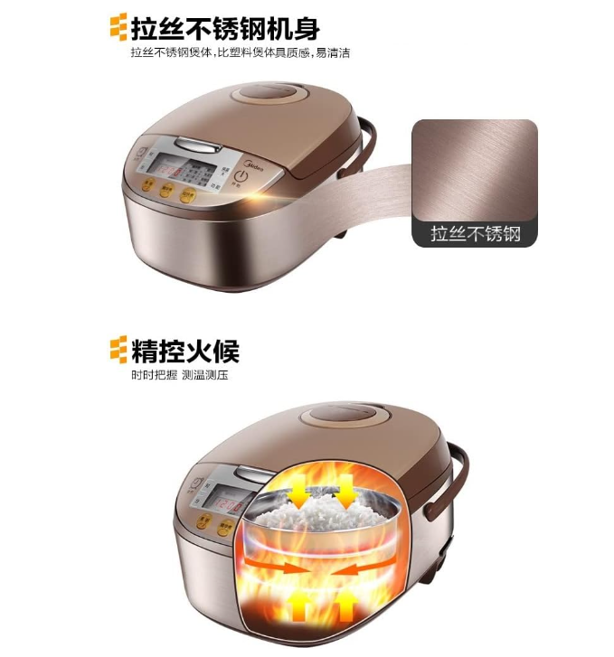 Olla arrocera multifunción Deluxe rice cooker 5L 450W ZF-464