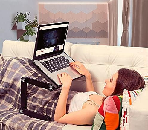 Soporte ajustable con ventilador para laptop + alfombrilla de mouse