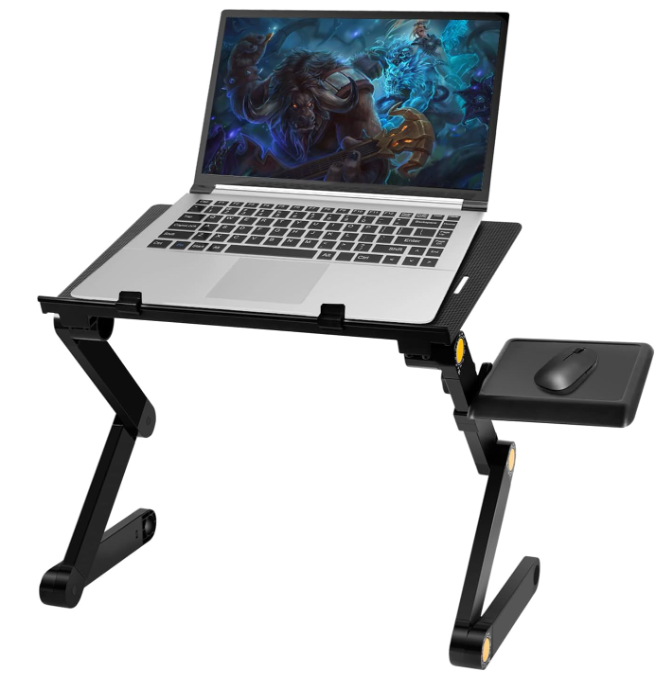 Soporte ajustable con ventilador para laptop + alfombrilla de mouse