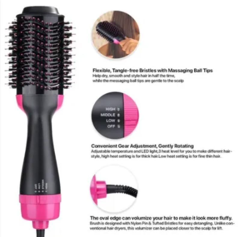 Cepillo secadora one step secado rápido y alisador de cabello 2 en 1