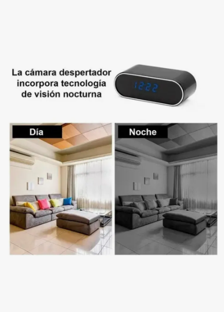 Reloj Espía Cámara HD WiFi Recargable con Visión Nocturna y Detección de Movimiento