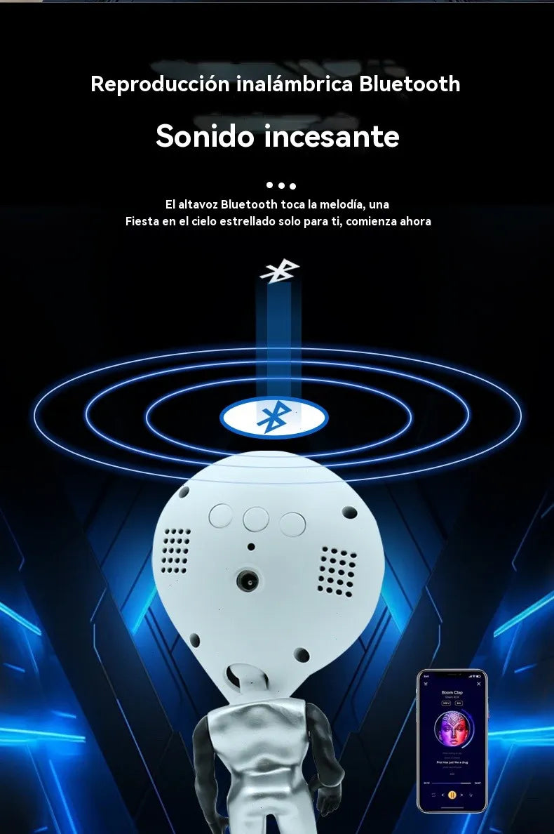 Lámpara Extraterrestre Proyector Estrellas Bocina Bluetooth