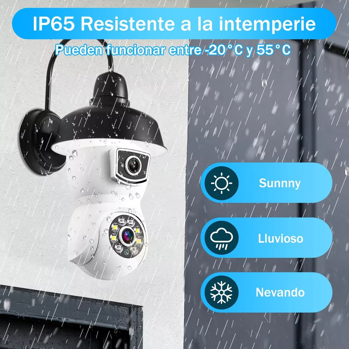 Cámara seguridad bombilla doble lente monitoreo discreto con diseño de foco