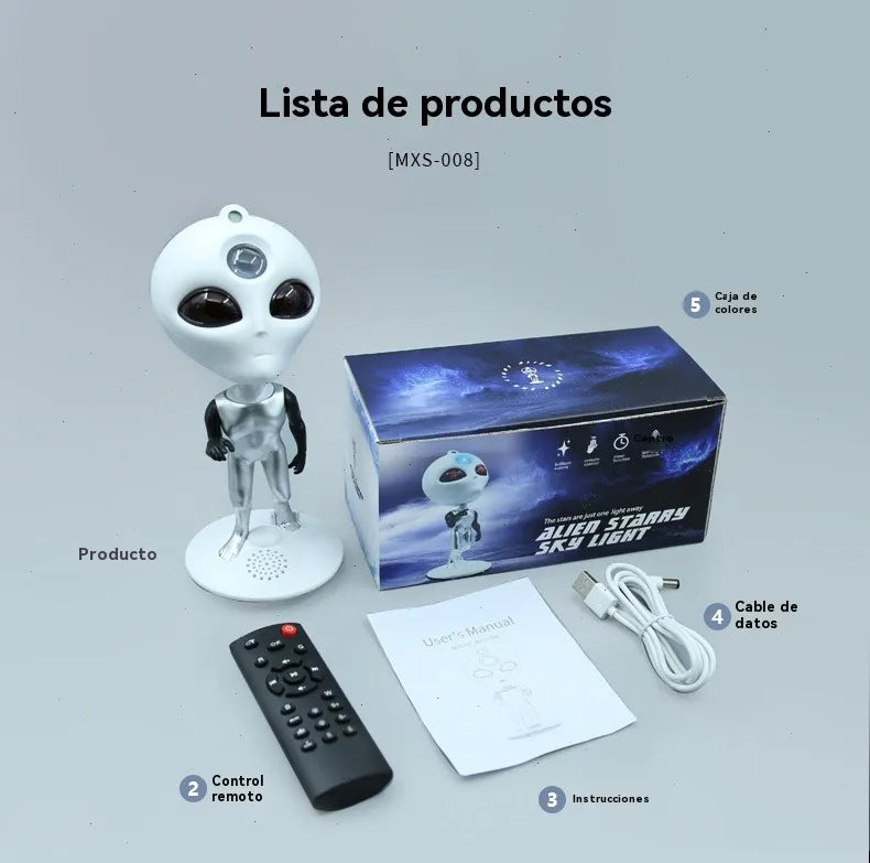 Lámpara Extraterrestre Proyector Estrellas Bocina Bluetooth