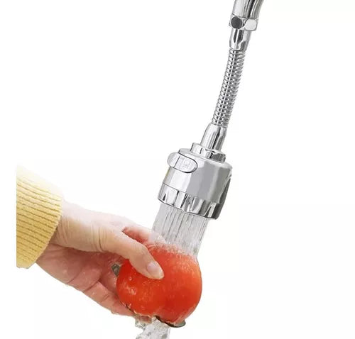 Grifo de ducha con aireador universal de acero inoxidable de 360 grados