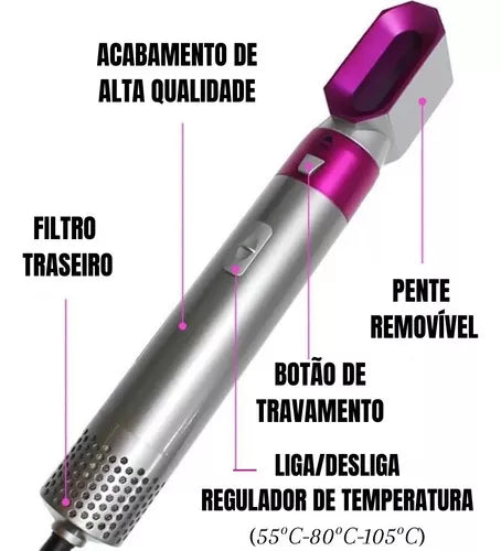 Cepillo alisador de pelo multifunción 5 en 1
