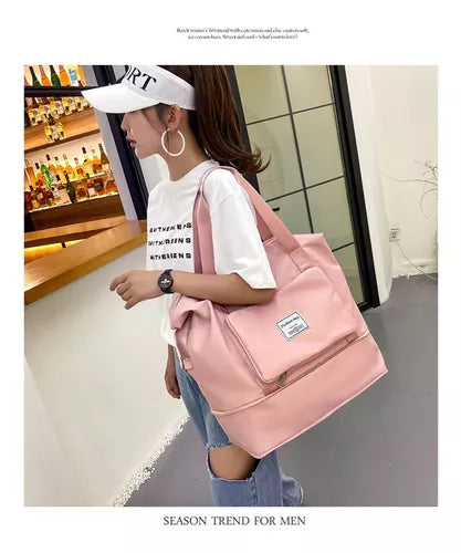 BOLSO VIAJERO EXPANDIBLE IMPERMEABLE BOLSILLO 42x42CM