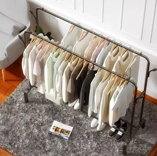 PERCHERO ROPA METALICO 2 NIVELES 48KG 96x45CM - 162 ALT