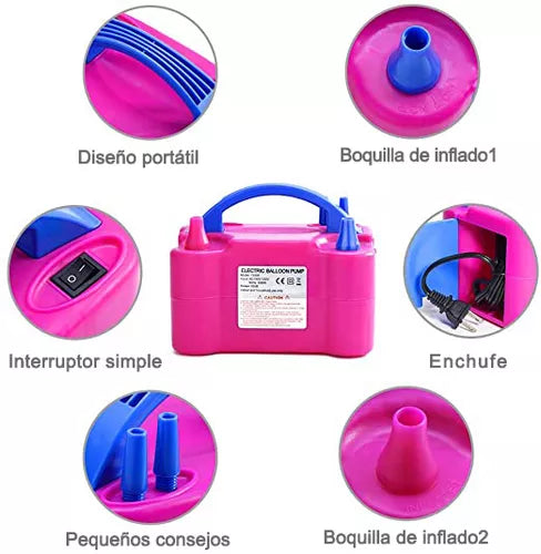 Bomba Para Inflar Globos Electrica Doble Inflador/fiestas
